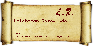Leichtman Rozamunda névjegykártya